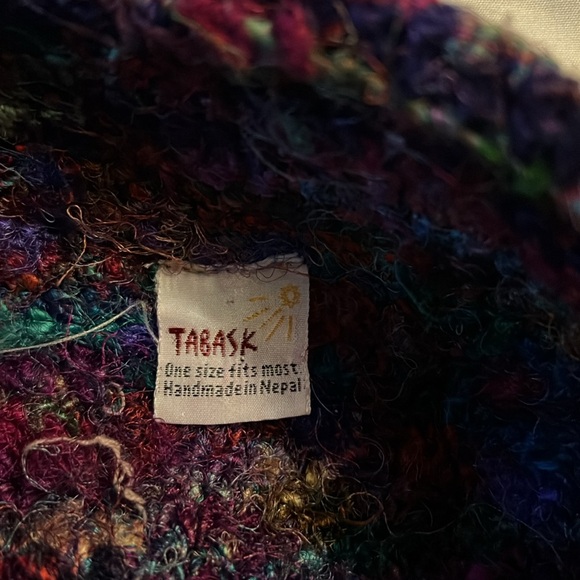 Tabask Women's 100% Silk Unique Boho Nepal Hemp Woven Hat Beanie EUC Multicolor - Picture 4 of 6